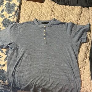 Cremieux Men's Blue Henley Shirt